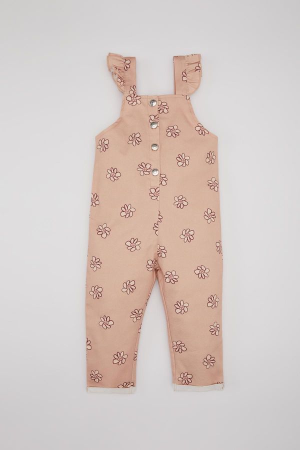 DEFACTO DEFACTO Baby Girl Floral Gabardine Jumpsuit