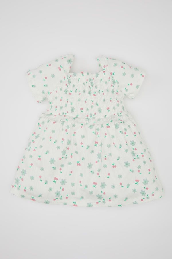 DEFACTO DEFACTO Baby Girl Floral Short Sleeve Dress