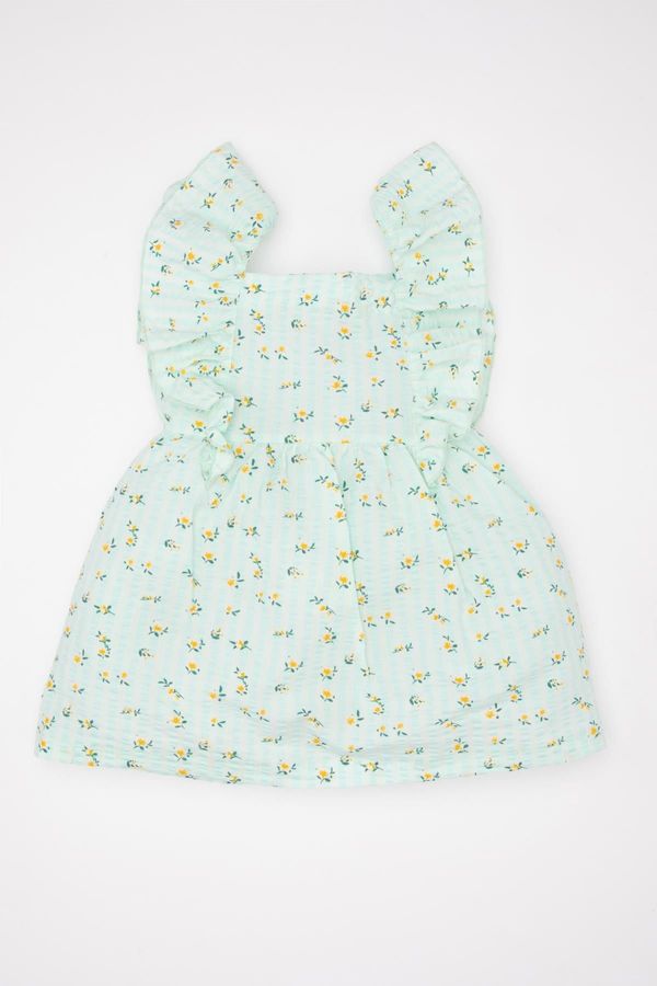 DEFACTO DEFACTO Baby Girl Floral Short Sleeve Poplin Dress