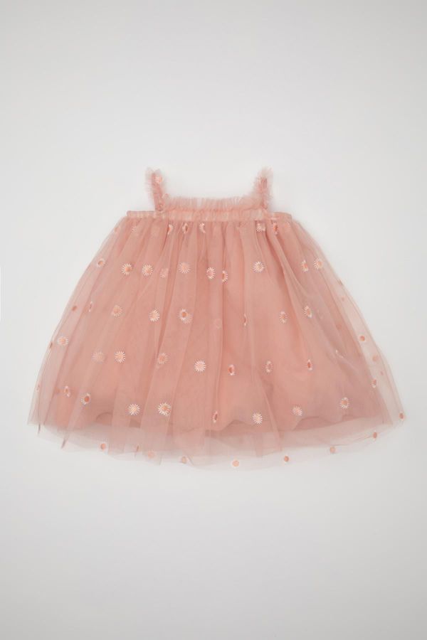 DEFACTO DEFACTO Baby Girl Floral Sleeveless Tulle Dress