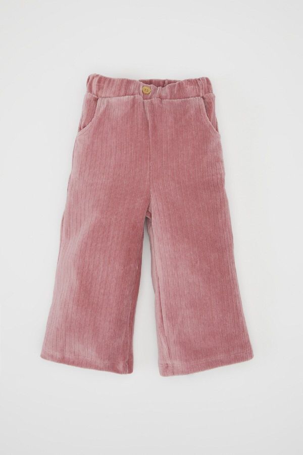 DEFACTO DEFACTO Baby Girl Regular Fit Elastic Waist Corduroy Trousers