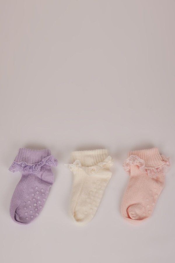 DEFACTO DEFACTO Baby Girl Seamless 3-Pack Cotton Long Socks