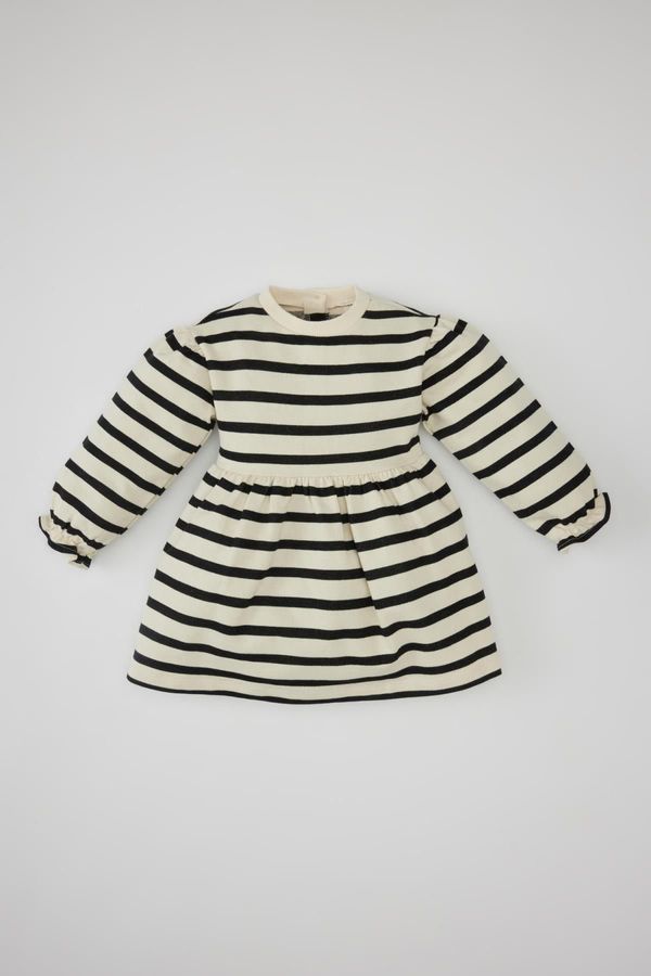 DEFACTO DEFACTO Baby Girl Striped Long Sleeve Dress