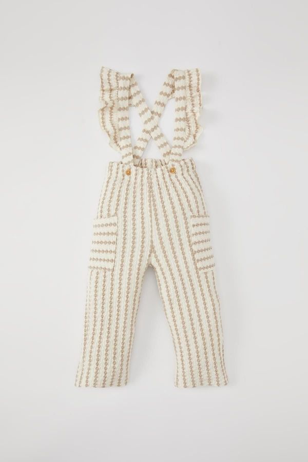 DEFACTO DEFACTO Baby Girl Striped Strap Trousers