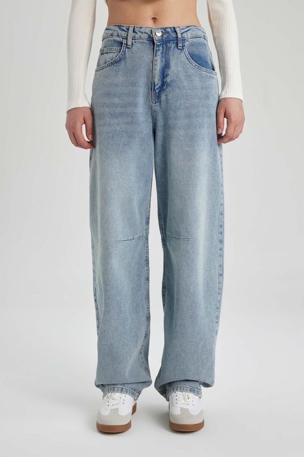 DEFACTO DEFACTO Baggy Normal Waist Wide Fit Wide Leg Long Jean Trousers