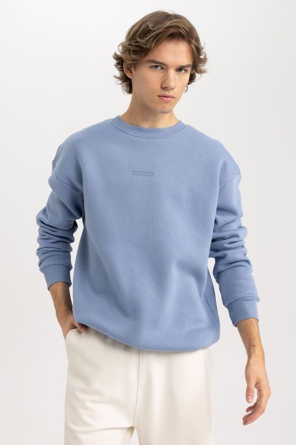 DEFACTO DEFACTO Boxy Fit Crew Neck Printed Sweatshirt