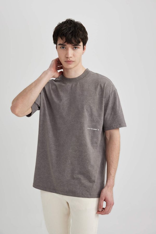 DEFACTO DEFACTO Boxy Fit Crew Neck Printed T-Shirt