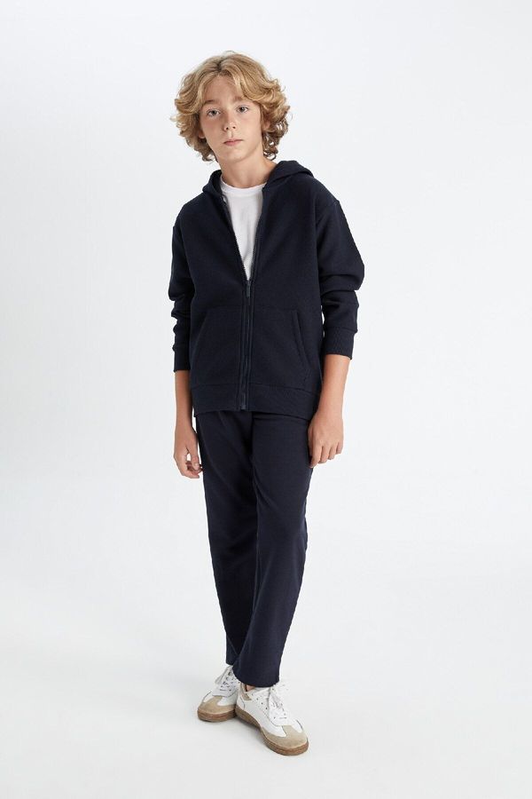 DEFACTO DEFACTO Boy Navy Blue Flexible Waist Straight Leg School Tracksuit Bottoms