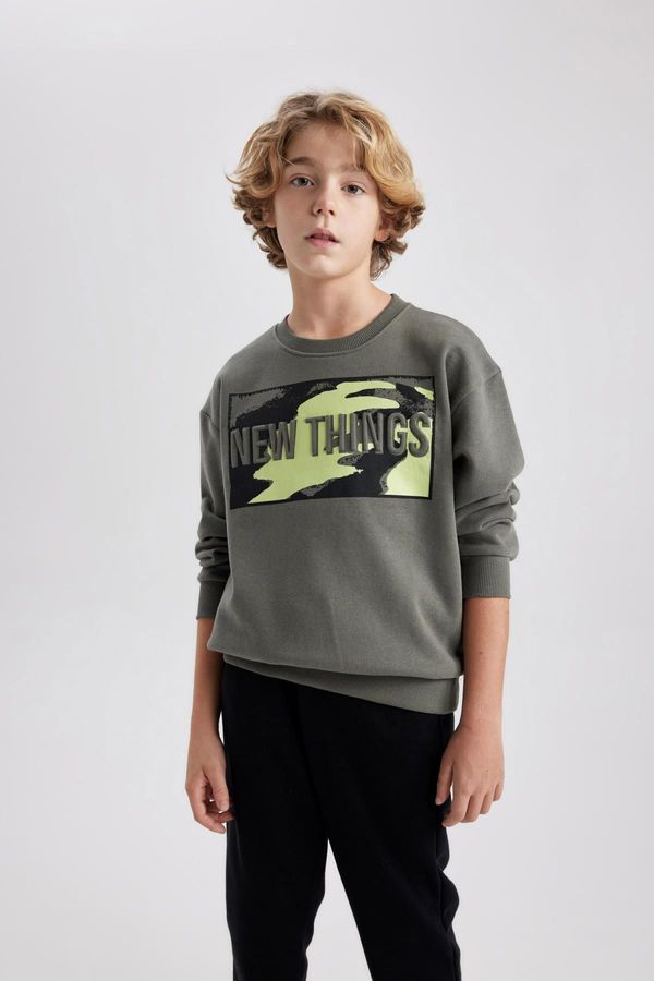 DEFACTO DEFACTO Boy Oversize Fit Crew Neck Thick Sweatshirt