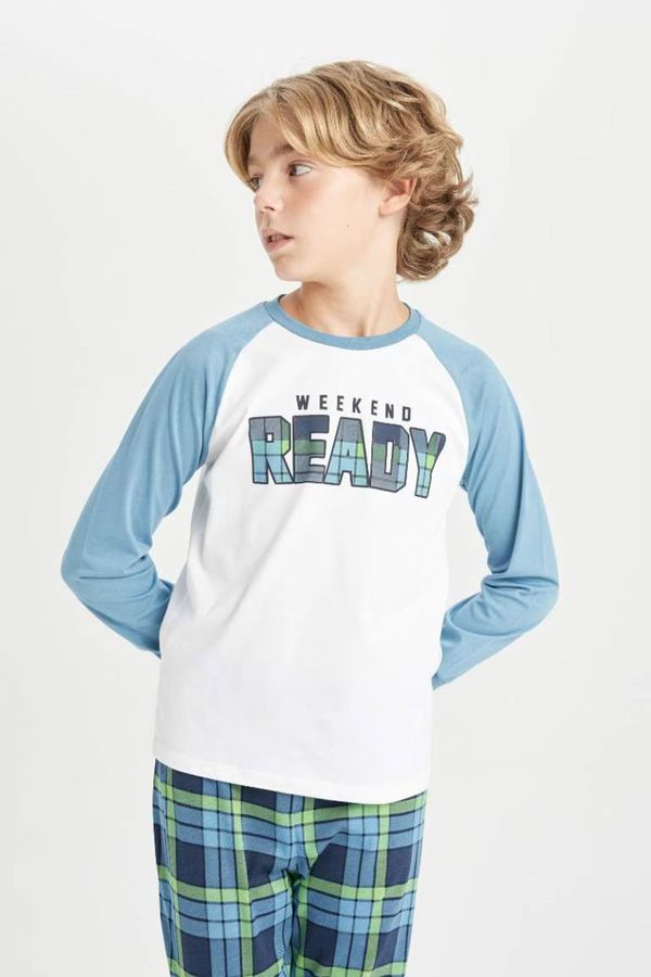 DEFACTO DEFACTO Boy Printed Long Sleeve Pajama Set