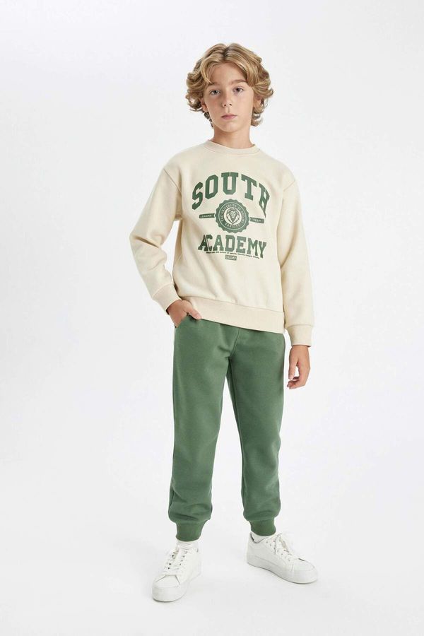 DEFACTO DEFACTO Boy Printed Sweatshirt Tracksuit Bottom 2-Piece Set