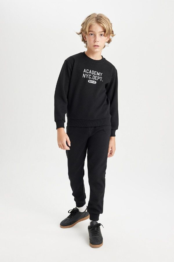 DEFACTO DEFACTO Boy Printed Sweatshirt Tracksuit Bottom 2-Piece Set