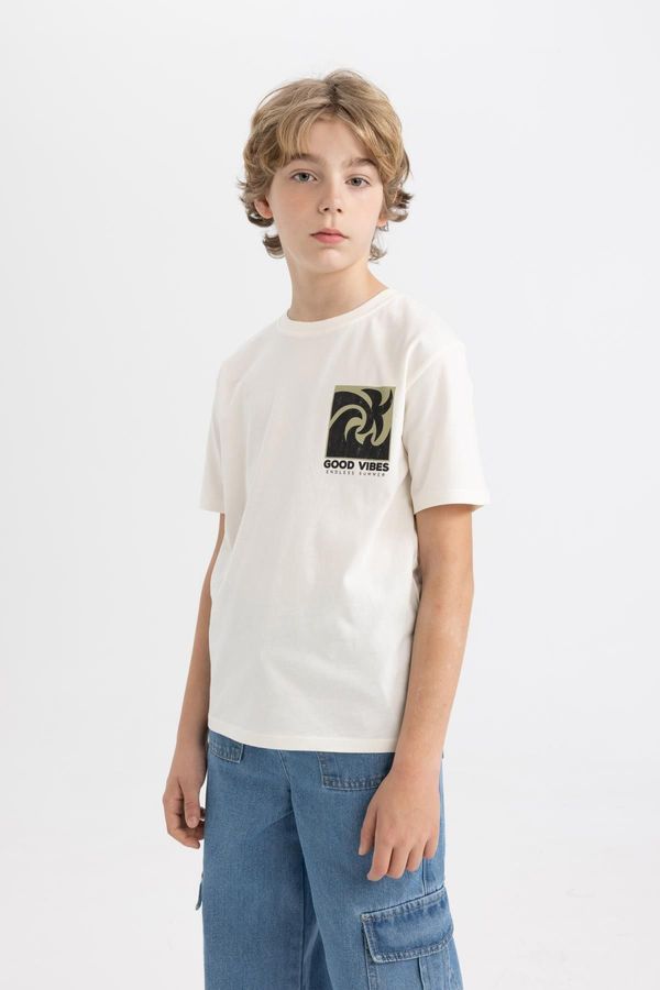 DEFACTO DEFACTO Boy&#39;s Crew Neck Printed Short Sleeve T-Shirt