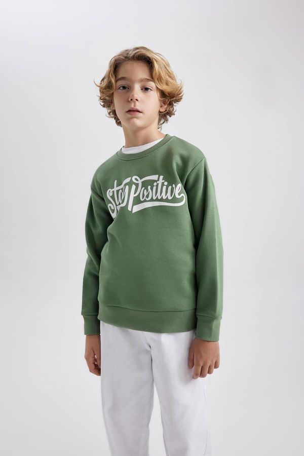 DEFACTO DEFACTO Boy&#39;s Crew Neck Printed Thick Sweatshirt