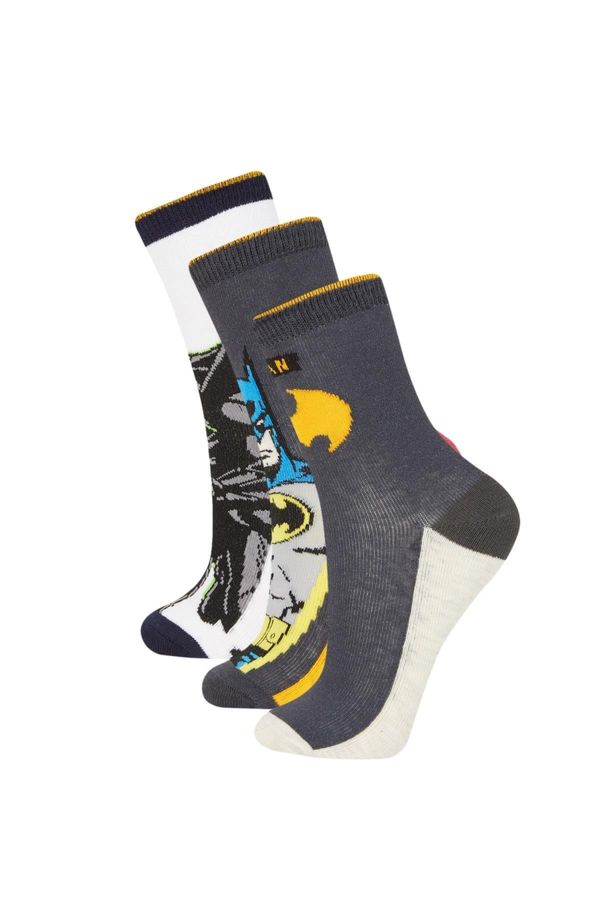 DEFACTO DEFACTO Boy's Batman 3-Piece Cotton Long Socks