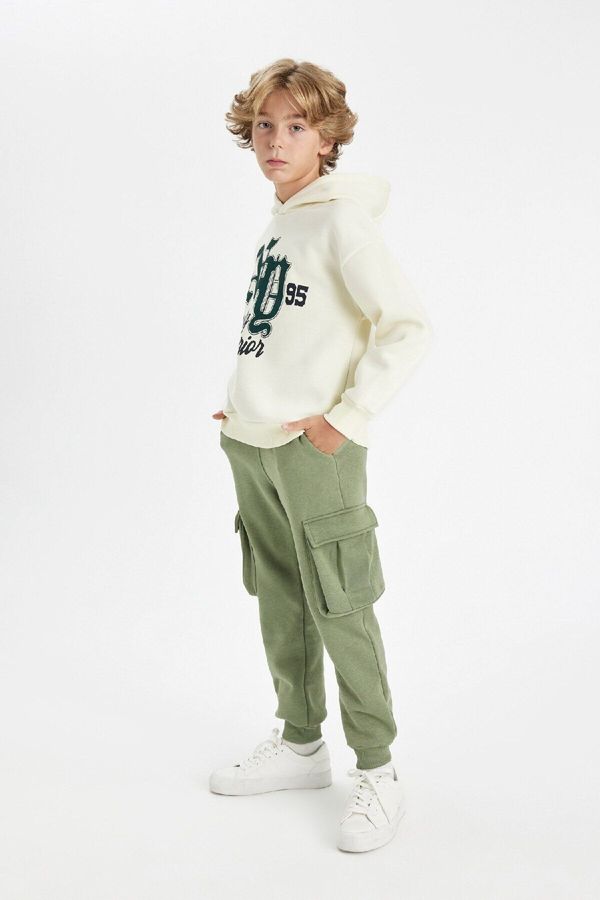 DEFACTO DEFACTO Boys Cargo Pocket Elastic Waist Leg Jogger School Sweatpants