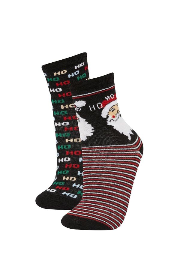 DEFACTO DEFACTO Boy's Christmas Themed 2-Pack Cotton Long Socks