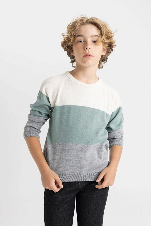 DEFACTO DEFACTO Boy's Crew Neck Knitwear Sweater