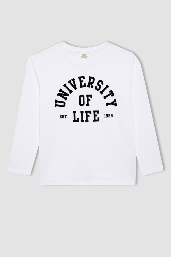 DEFACTO DEFACTO Boy's Crew Neck Printed Long Sleeve T-Shirt