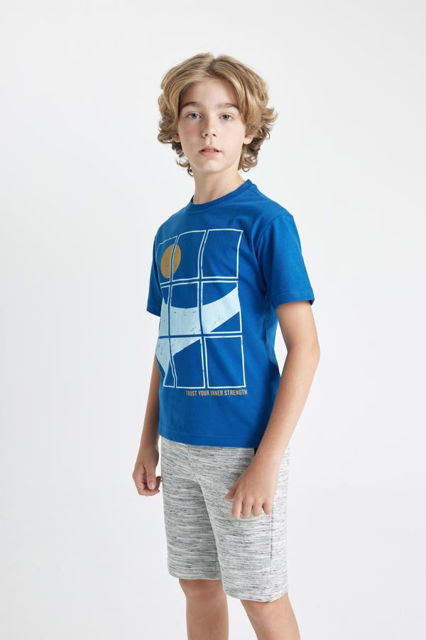 DEFACTO DEFACTO Boy's Crew Neck Printed Short Sleeve T-Shirt