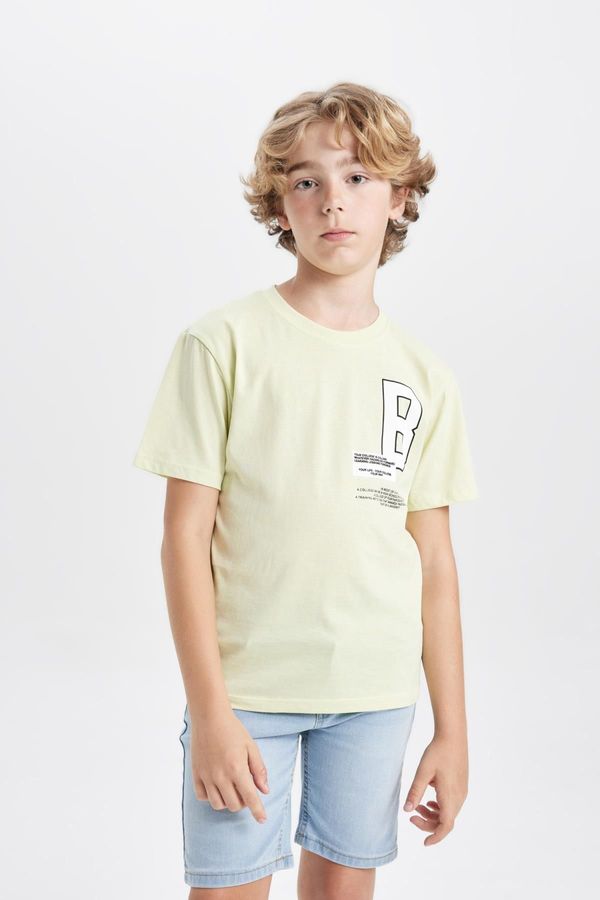 DEFACTO DEFACTO Boy's Crew Neck Printed Short Sleeve T-Shirt