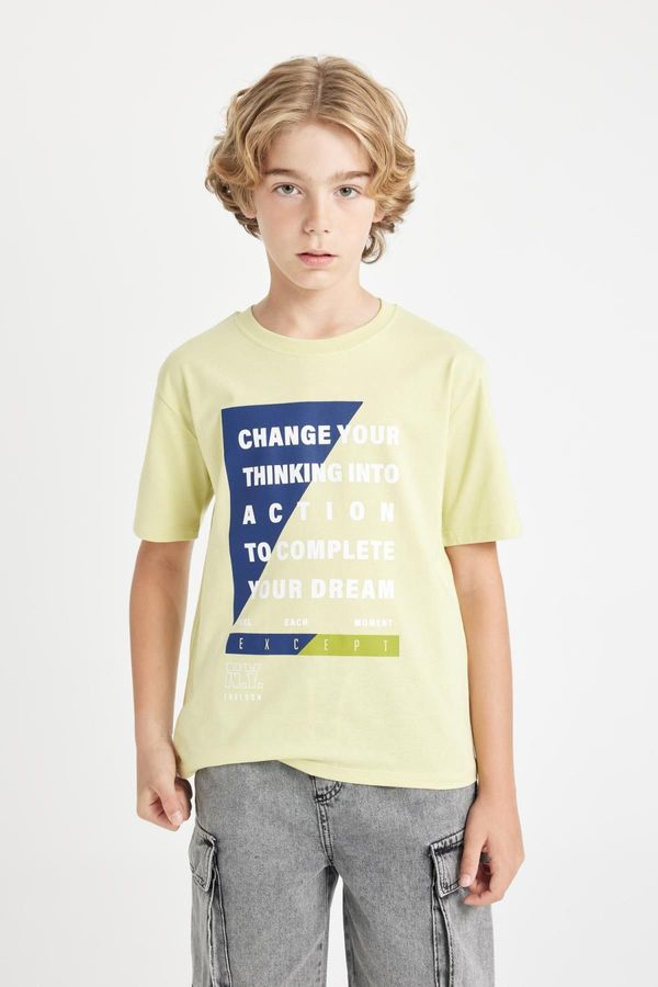 DEFACTO DEFACTO Boy's Crew Neck Printed Short Sleeve T-Shirt