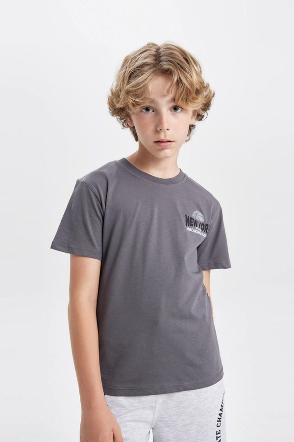 DEFACTO DEFACTO Boy's Crew Neck Printed Short Sleeve T-Shirt