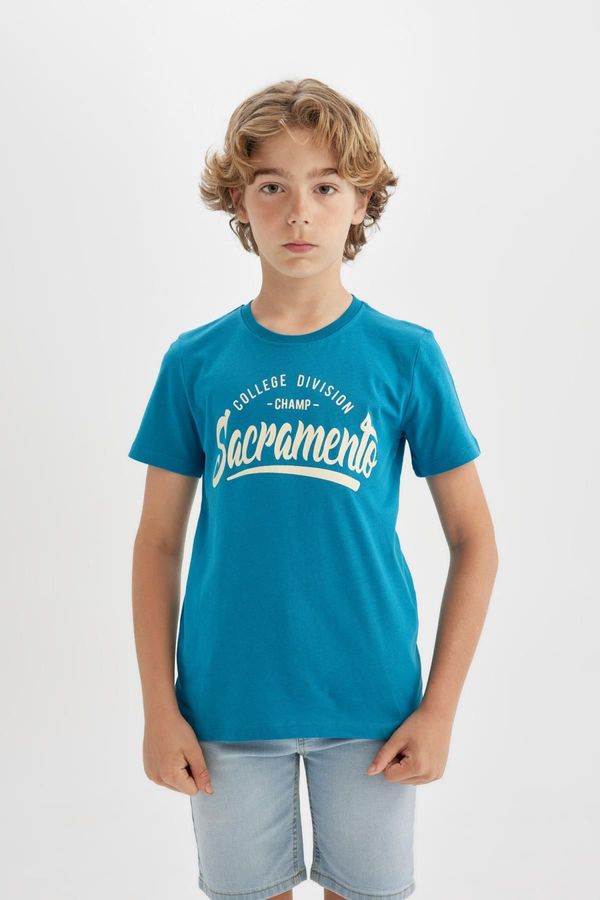 DEFACTO DEFACTO Boy's Crew Neck Printed Short Sleeve T-Shirt