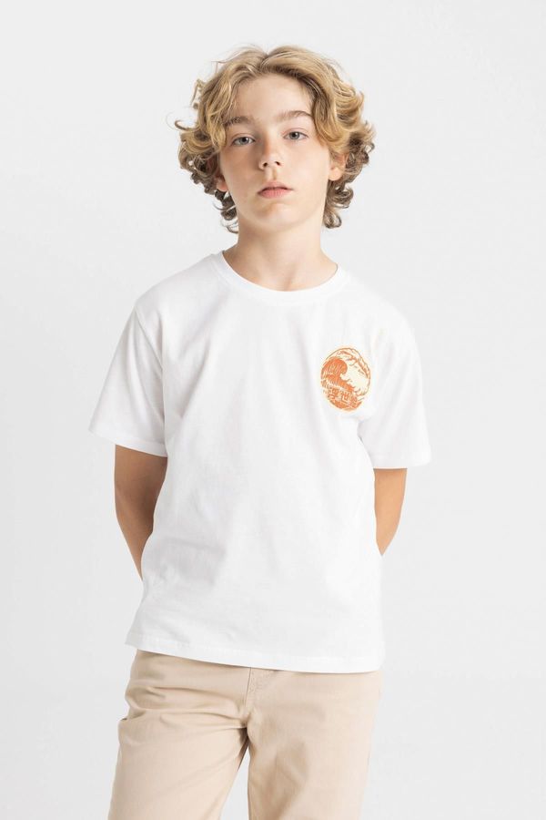 DEFACTO DEFACTO Boy's Crew Neck Printed Short Sleeve T-Shirt