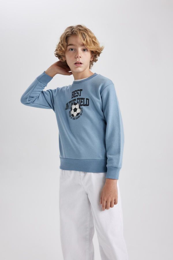 DEFACTO DEFACTO Boy's Crew Neck Printed Thick Sweatshirt