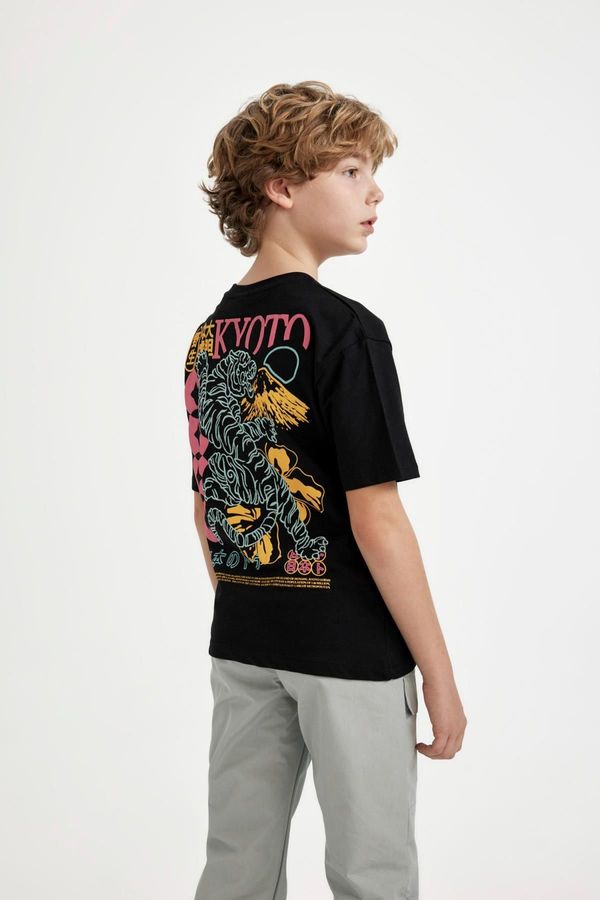 DEFACTO DEFACTO Boy's Oversize Fit Crew Neck Printed Short Sleeve T-Shirt