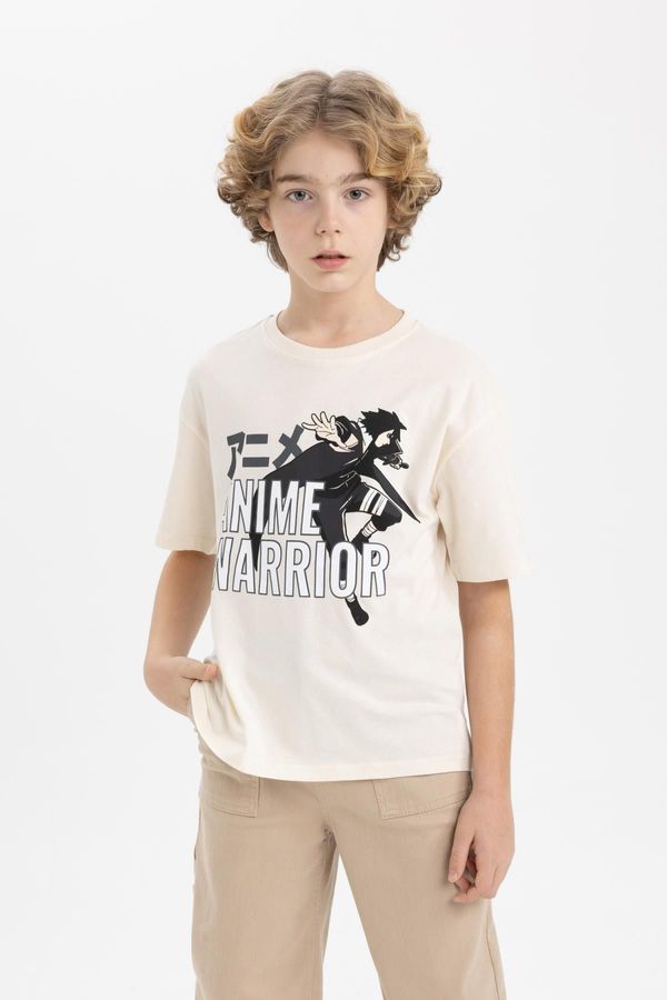 DEFACTO DEFACTO Boys Oversize Fit Crew Neck Printed Short Sleeve T-Shirt