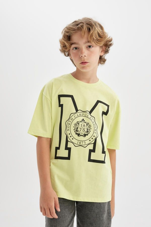 DEFACTO DEFACTO Boy's Oversize Fit Crew Neck Printed Short Sleeve T-Shirt