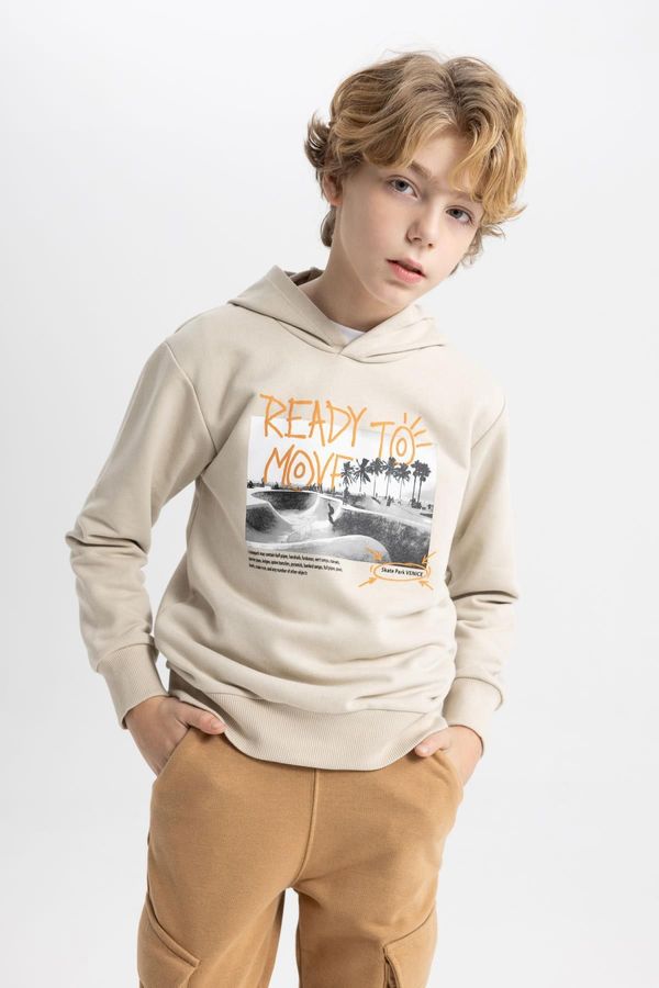 DEFACTO DEFACTO Boy's Printed Hooded Sweatshirt