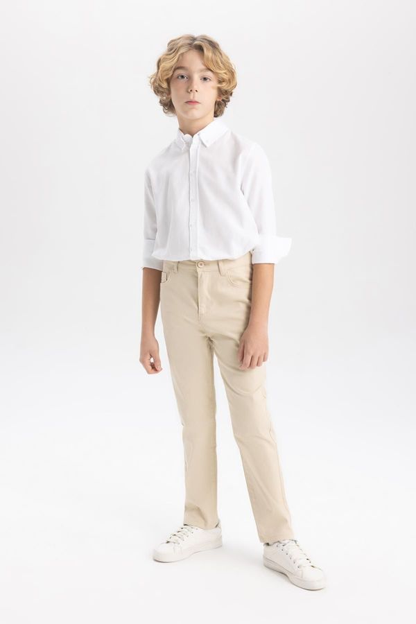 DEFACTO DEFACTO Boy's Straight Leg Gabardine Basic Trousers