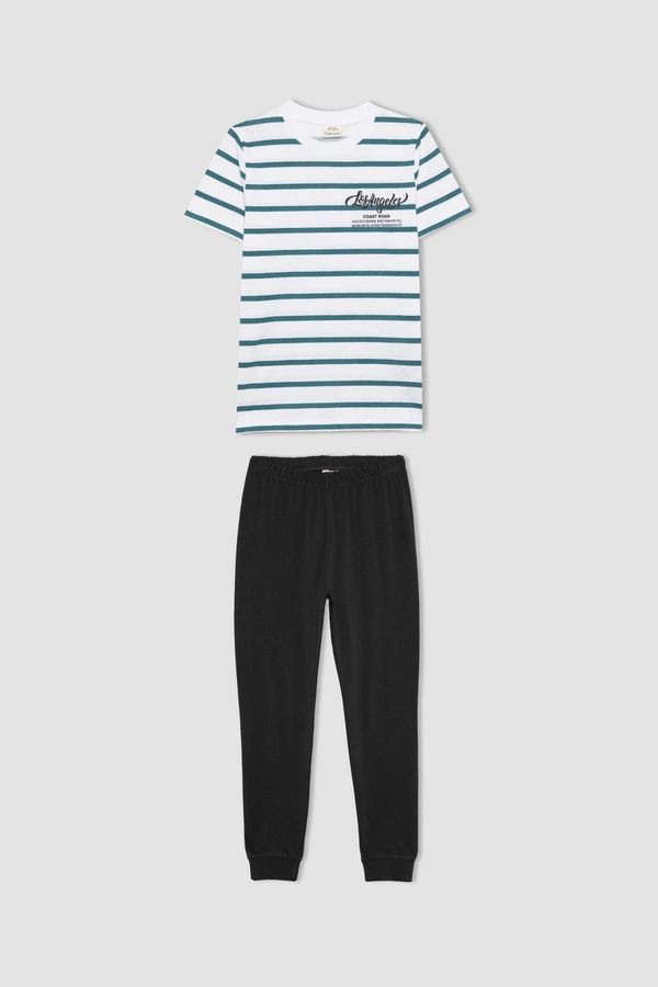 DEFACTO DEFACTO Boys' Striped Short Sleeve Pajamas Set