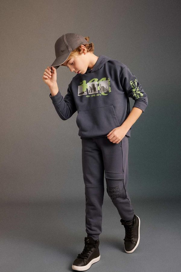 DEFACTO DEFACTO Boy's Waist Tie Elastic Leg Pocket Jogger Sweatpants