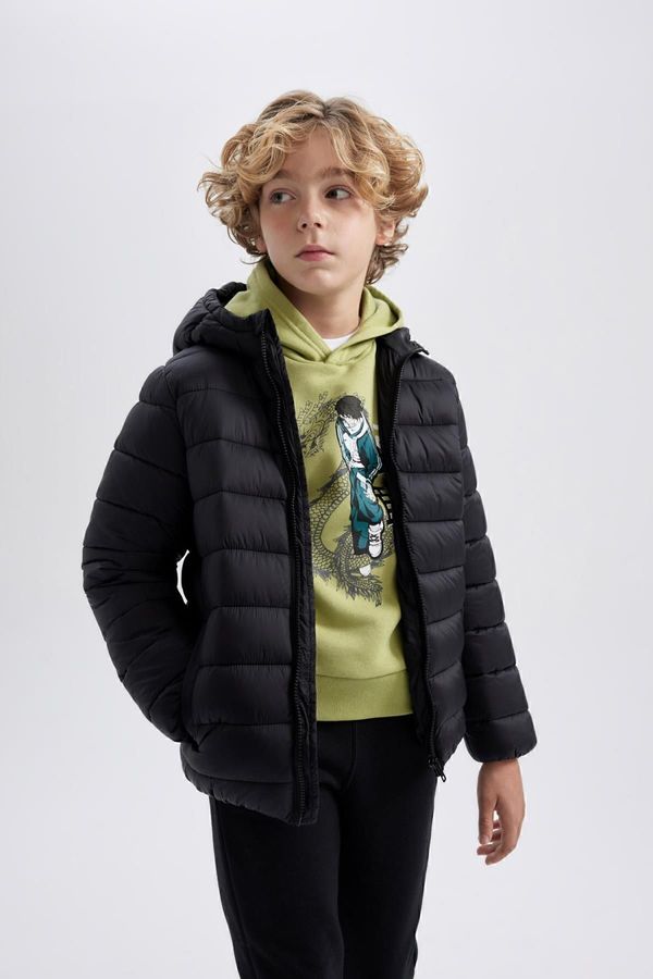 DEFACTO DEFACTO Boy's Water Repellent Hooded Basic Puffer Jacket