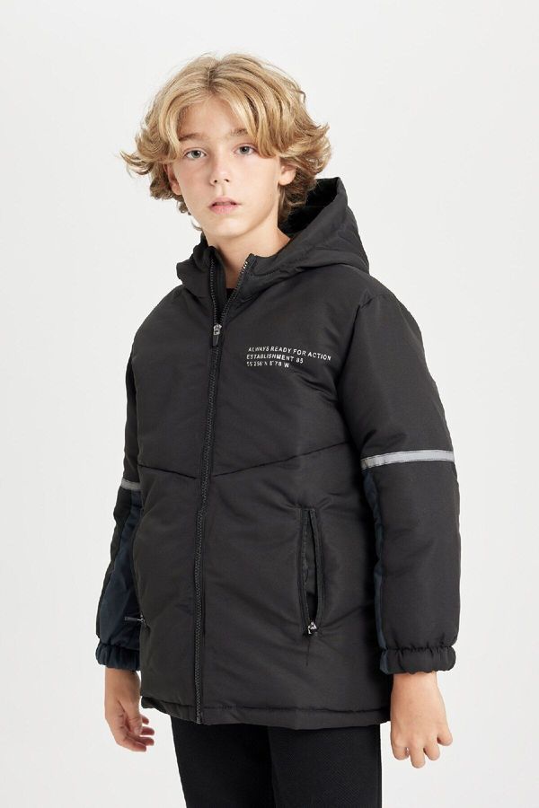 DEFACTO DEFACTO Boy's Water Repellent Hooded Raincoat