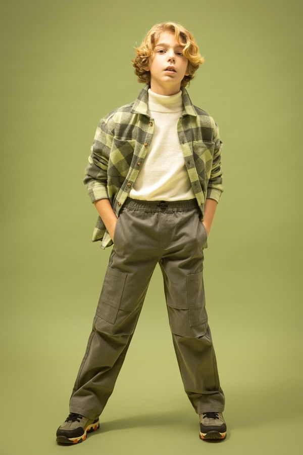 DEFACTO DEFACTO Boys' Wide Leg Gabardine Trousers