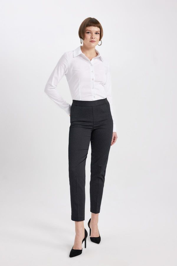 DEFACTO DEFACTO Cigarette Normal Waist Straight Leg Satin Basic Trousers