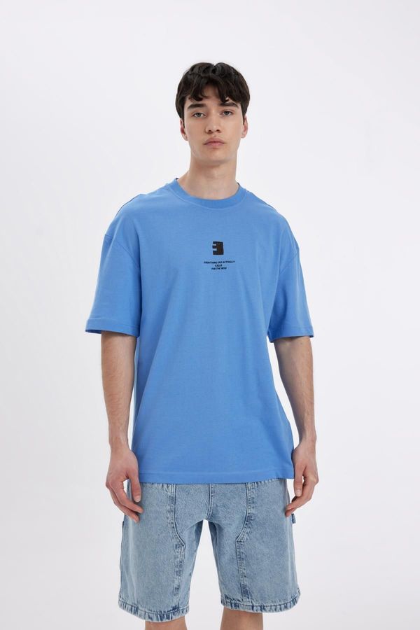 DEFACTO DEFACTO Comfort Fit Crew Neck Printed Short Sleeve T-Shirt