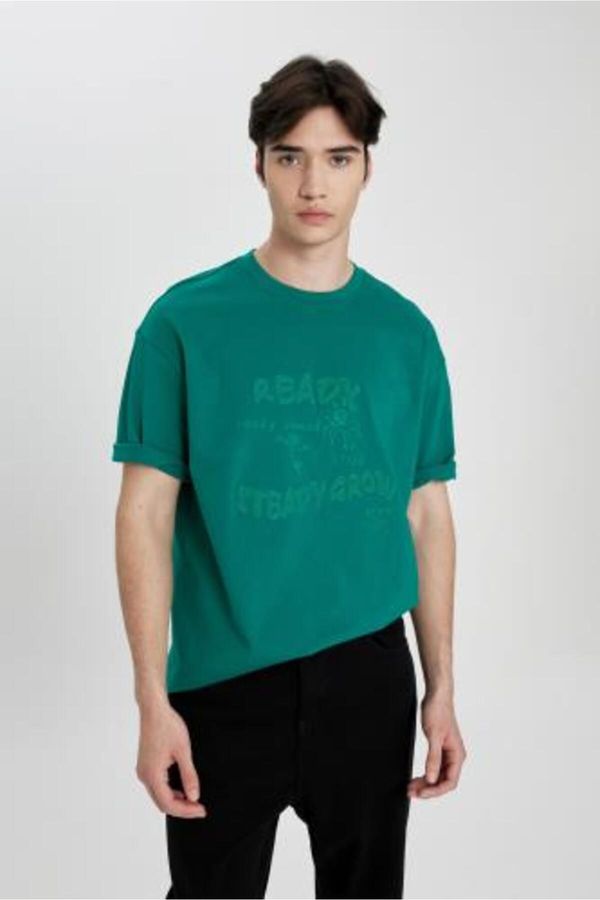 DEFACTO DEFACTO Comfort Fit Crew Neck Printed Short Sleeve T-Shirt