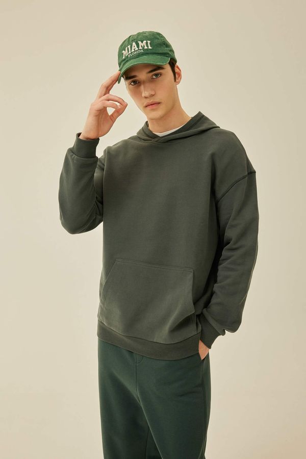 DEFACTO DEFACTO Comfort Fit Hooded Basic Sweatshirt