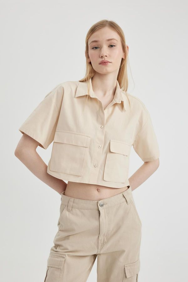 DEFACTO DEFACTO Cool Oversize Fit Short Sleeve Crop Shirt