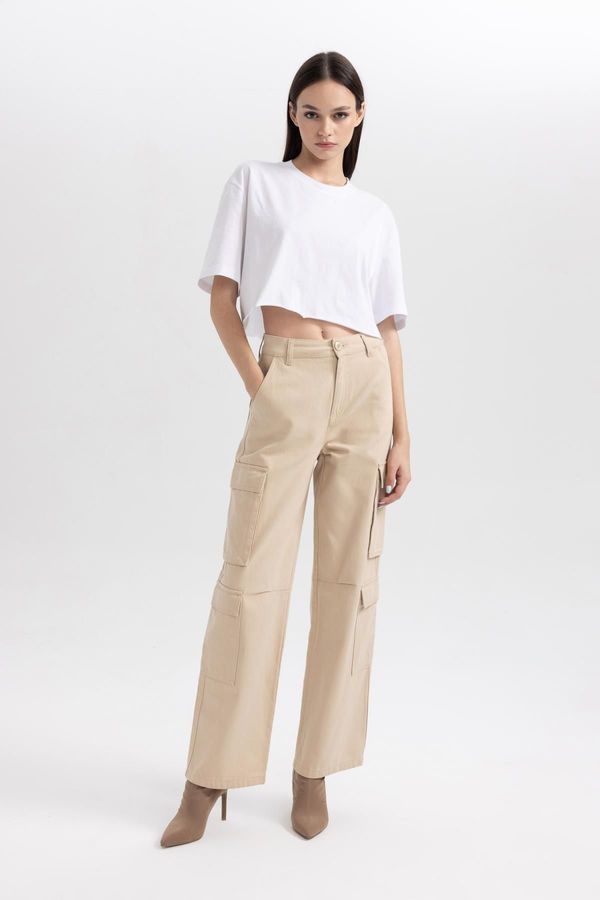 DEFACTO DEFACTO Cool Straight Fit Cargo Gabardine Trousers