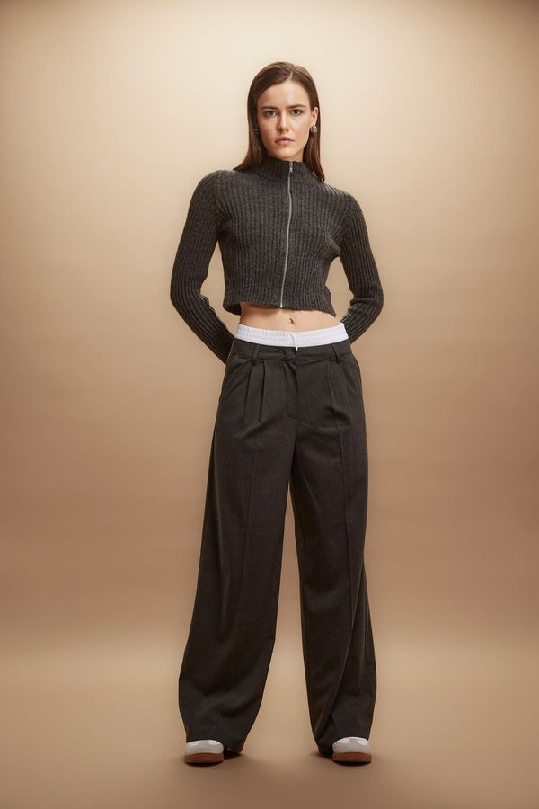 DEFACTO DEFACTO Cool Wide Leg Fit High Waist Wide Leg Trousers