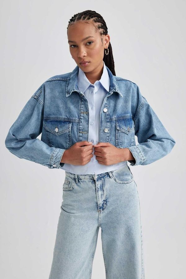 DEFACTO DEFACTO Crop 100% Cotton Jean Jacket