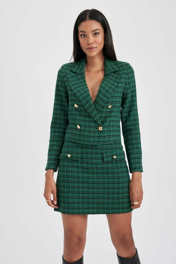 DEFACTO DEFACTO Crop Tweed Blazer Jacket