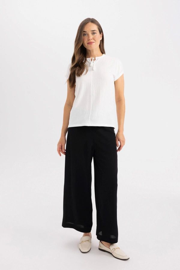 DEFACTO DEFACTO Culotte Wide Leg Crinkle Viscose Capri